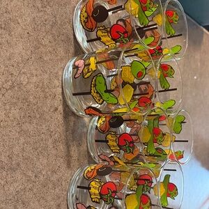 Colorful Burger-Themed Glasses Set